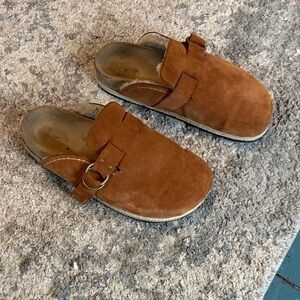 Polo by Ralph Lauren Brown Suede Slip-On Loafers with Buckle